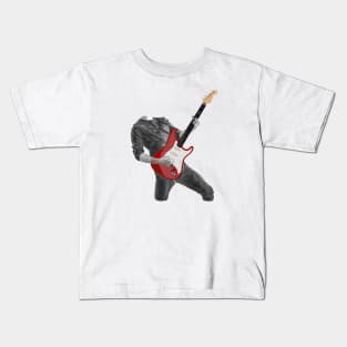 Rock n Roll Guitar Player, Red Kids T-Shirt